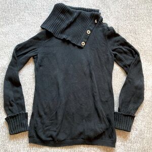 Banana Republic Y2K Cowl Neck Sweater Silver Buttons Medium